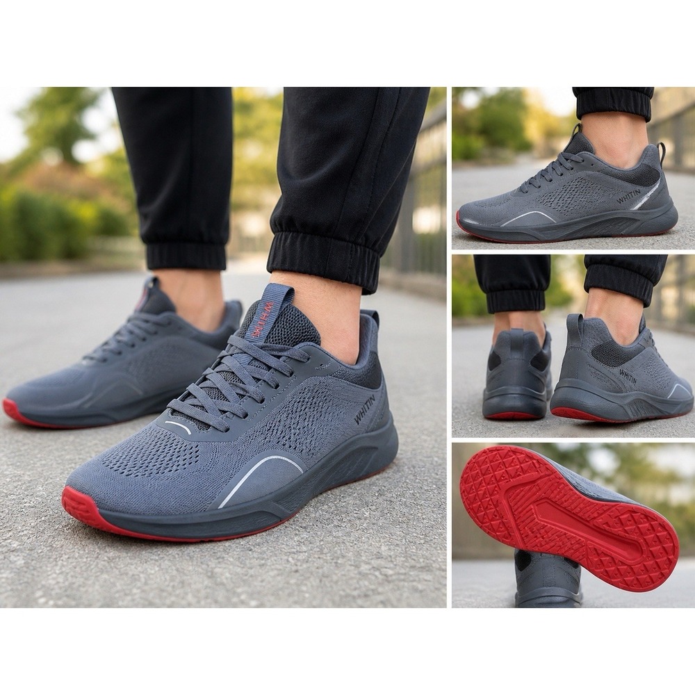 WHITIN Wide Toe Box Running Shoes Men's Size 47 US 13 Gray Lightweight S81